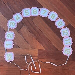 Pink and Gold Number Garland